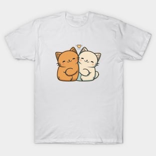 Valentines Day - 2 Sweetheart Kittens Hugging T-Shirt